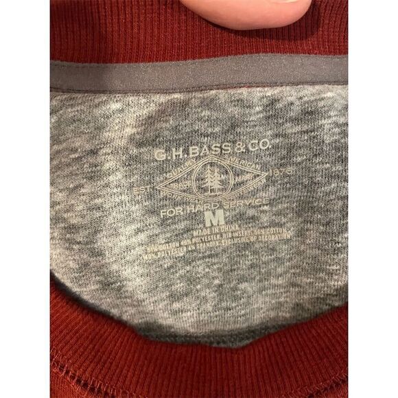 G.H. Bass & Co. Men's Red Crewneck Pullover Sweatshirt Size M - Picture 7 of 9